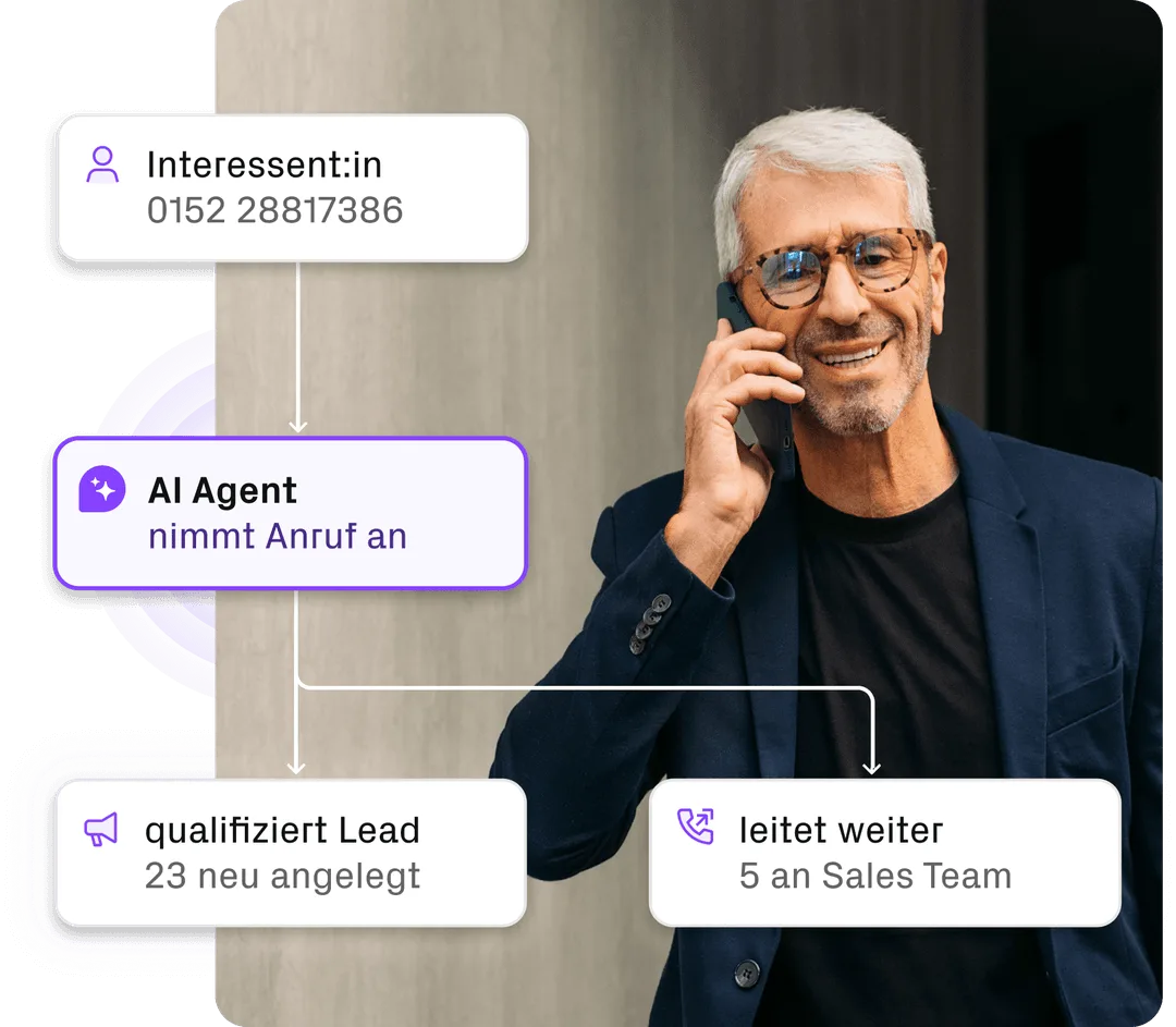 Eine Person telefoniert per Smartphone