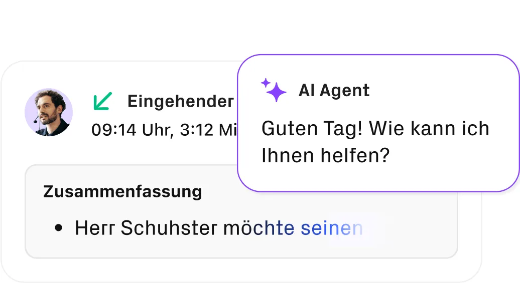 Die Zusammenfassung eines Anrufs wird angezeigt
