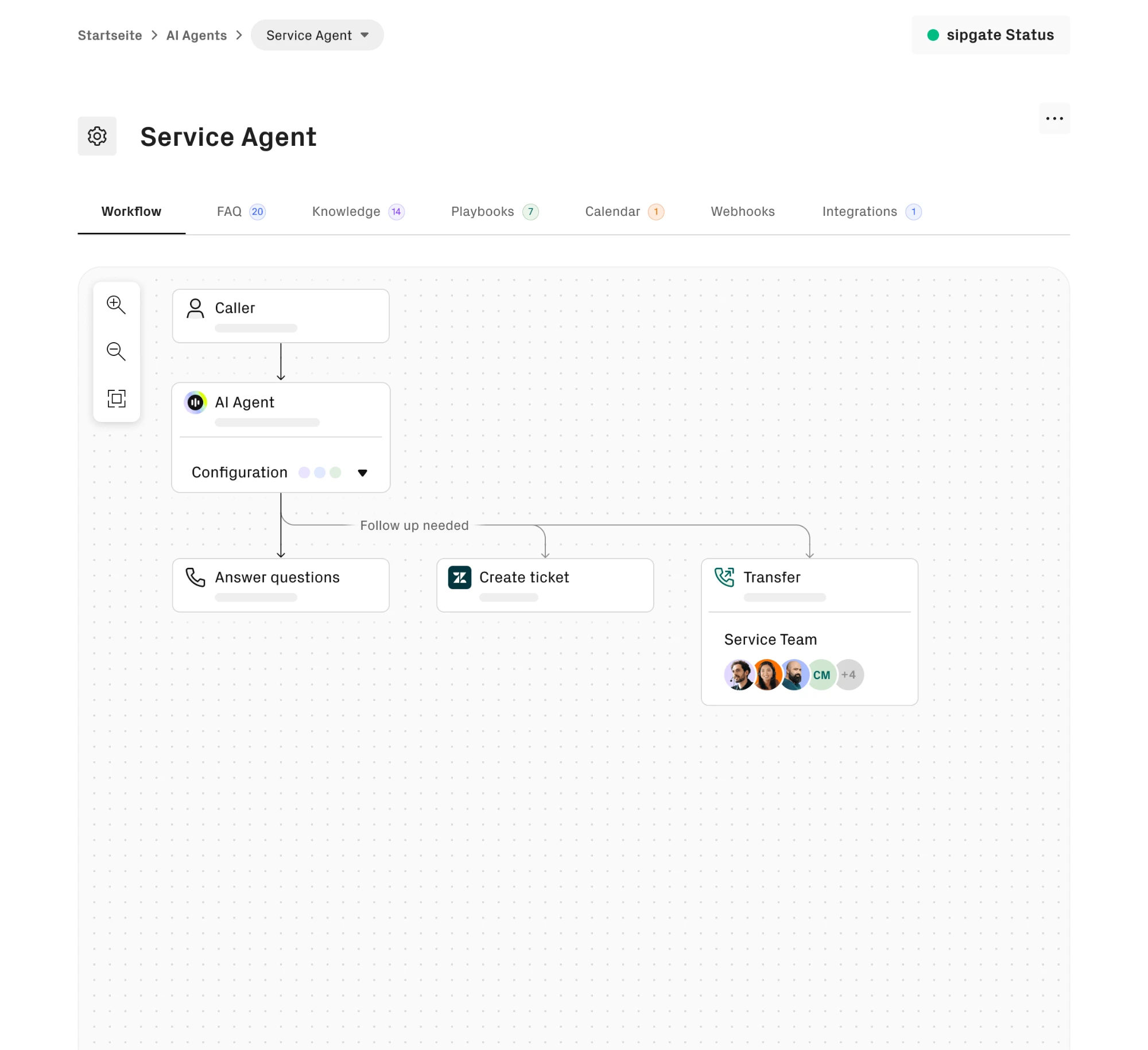 sipgate AI Agents Dashboard